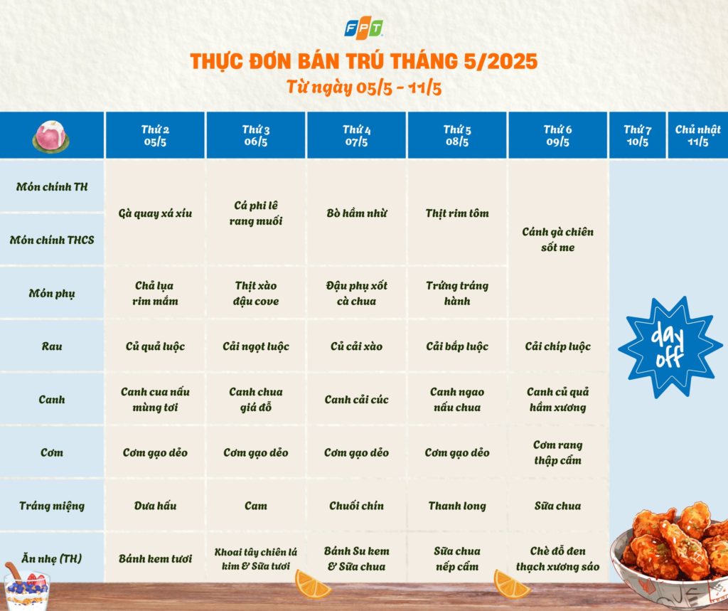 THỰC ĐƠN BÁN TRÚ THÁNG 5/2025 14 1 186