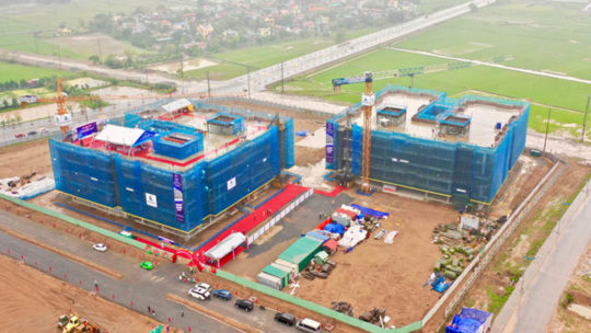 Toàn cảnh Tổ hợp giáo dục FPT Unischool Hà Nam tại Khu Đại học Nam Cao nhìn từ trên cao