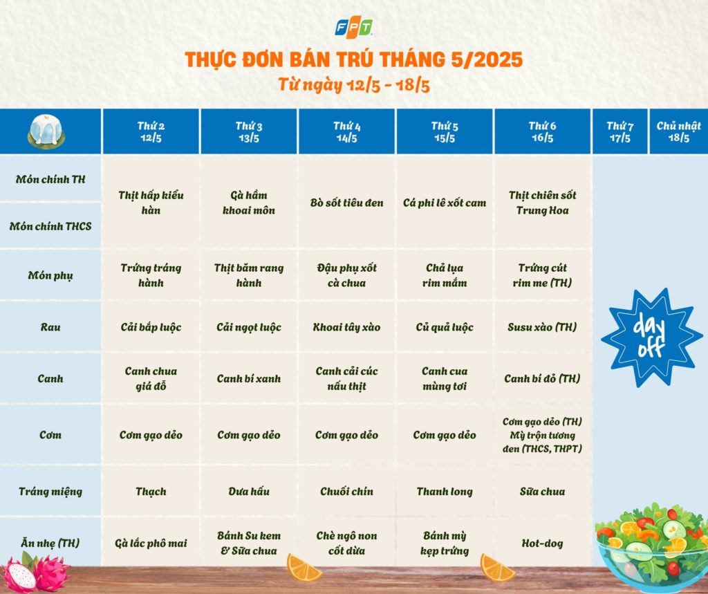 THỰC ĐƠN BÁN TRÚ THÁNG 5/2025 15 2 136