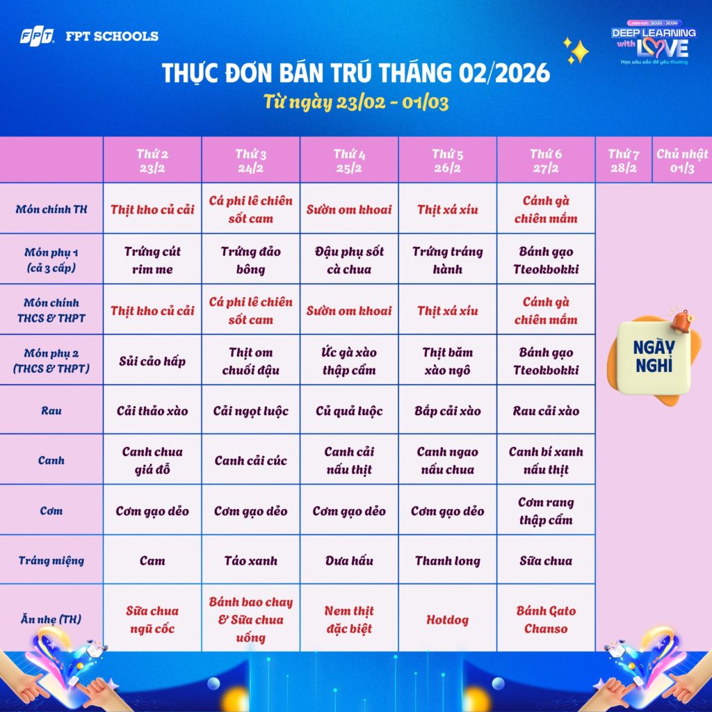 THỰC ĐƠN BÁN TRÚ THÁNG 02/2026 15 2 215