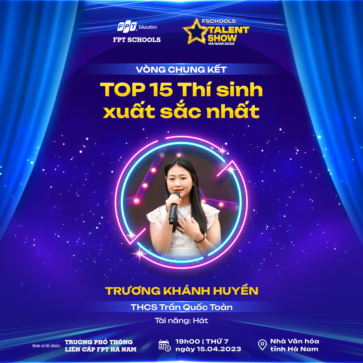 Trương Khánh Huyền, Trường THCS Trần Quốc Toản, tài năng Ca hát