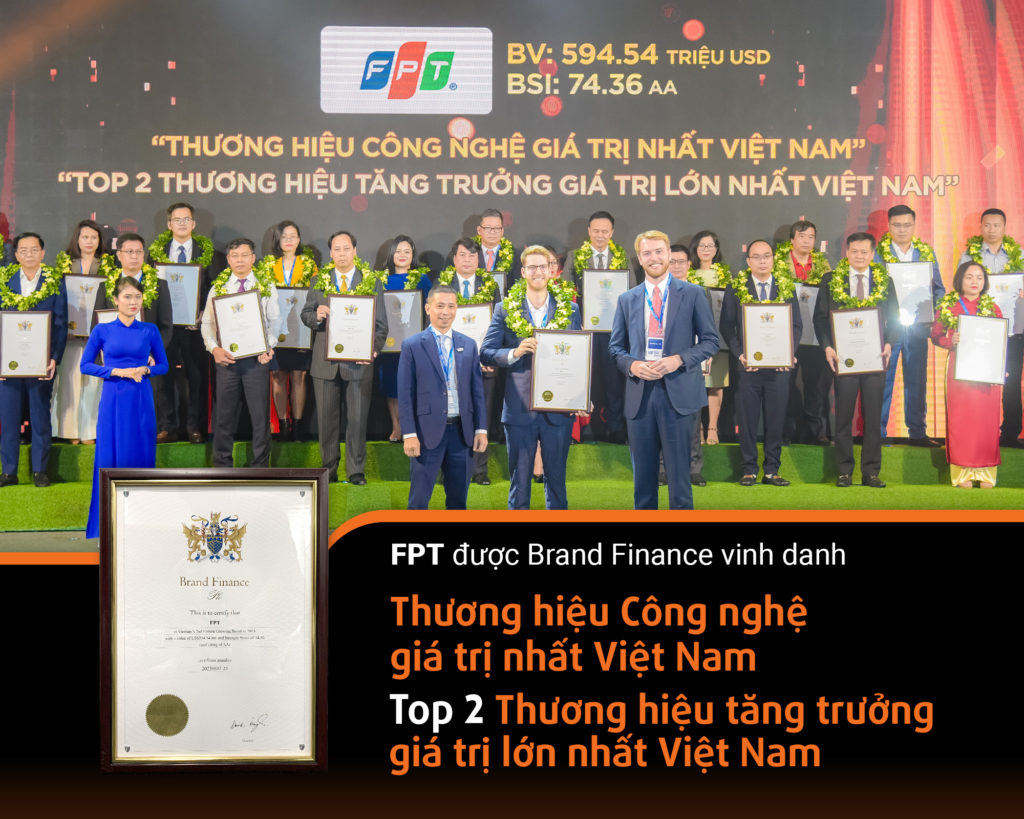 FPT là thương hiệu đứng đầu ngành Công nghệ đầy tiềm năng theo Bảng xếp hạng thương hiệu giá trị nhất Việt Nam 2023.