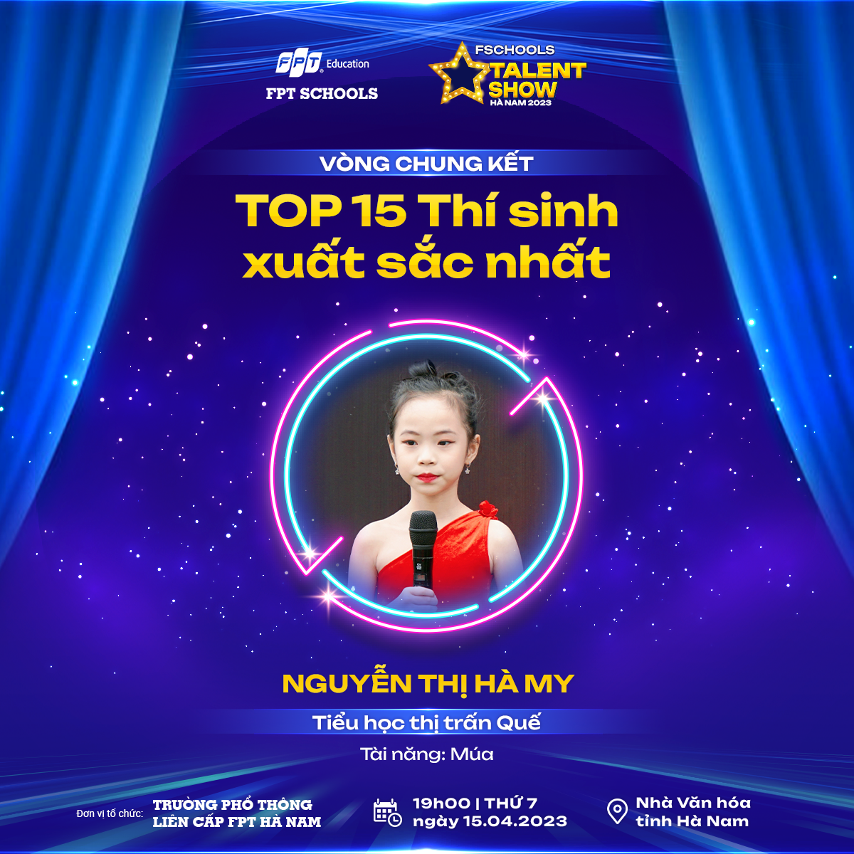 Nguyễn Thị Hà My, Trường Tiểu học Thị Trấn Quế, tài năng Múa