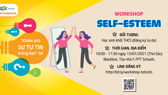 Thông báo đăng ký workshop tâm lý học đường số 2: SELF-ESTEEM 3 Banner Workshop SELF - ESTEEM 1200x628