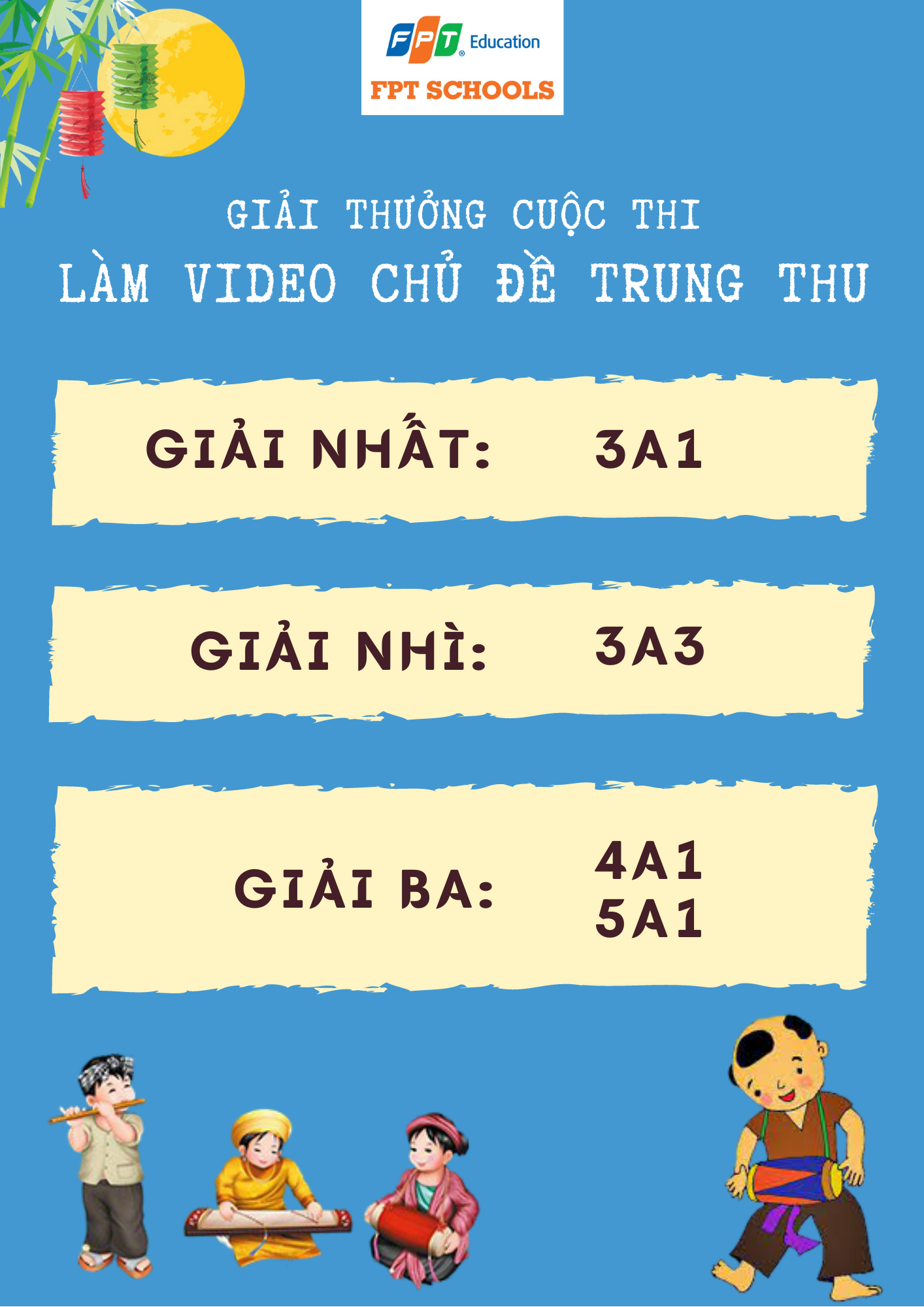 Giải thưởng cuộc thi làm Video chủ đề Trung thu khối Tiểu học