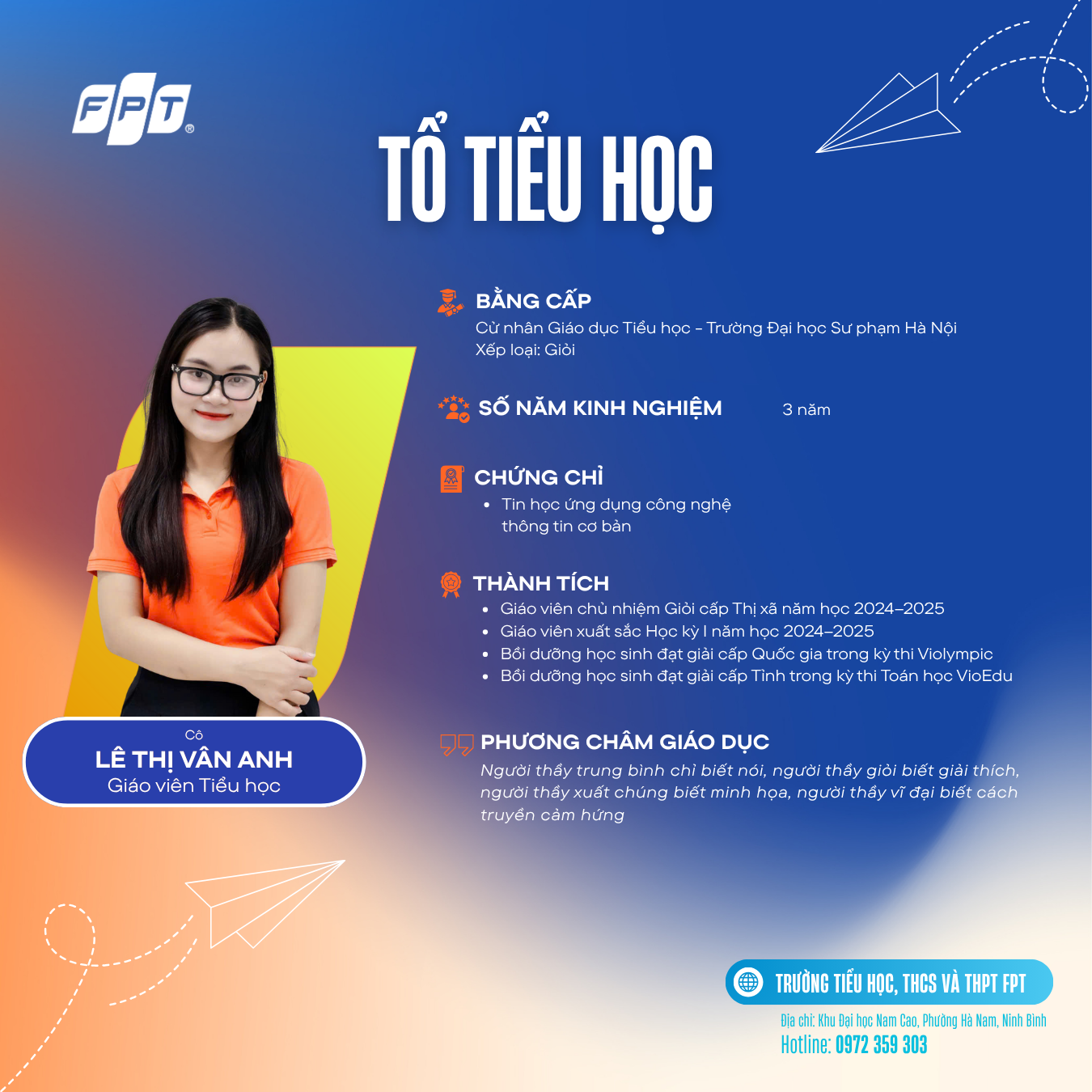 Người gieo mầm yêu thương trong hành trình học tập đầu tiên tại FPT School Hà Nam 16 Post giao vien