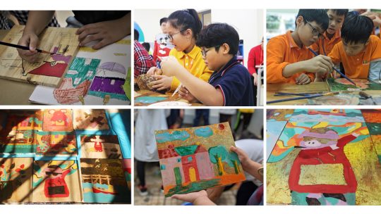 Dự án: Vẽ tranh sơn mài - Khơi nguồn tình yêu nghệ thuật truyền thống cho học sinh nhà F 43 Tranh sơn mài khơi dậy tình yêu nghệ thuật truyền thống