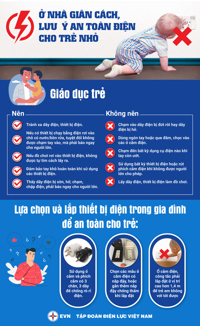 Những biện pháp giáo dục an toàn về điện cho trẻ