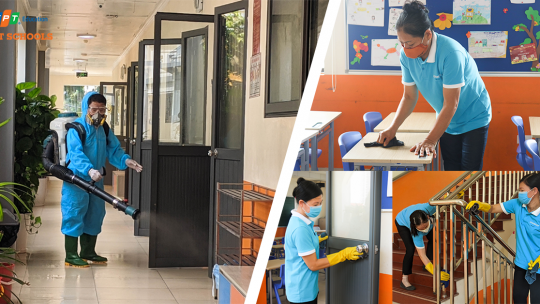 Khử khuẩn, tổng vệ sinh toàn trường, sẵn sàng đón học sinh đi học 21 tổng vệ sinh khử khuẩn