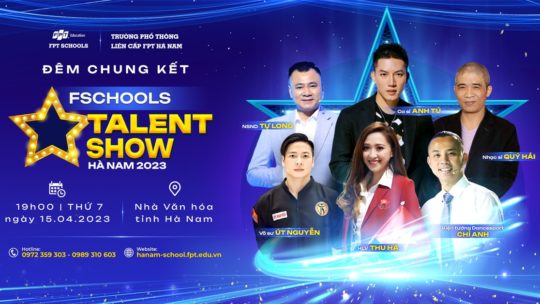 Ca sĩ khách mời và hội đồng giám khảo chuyên môn đêm chung kết Fschools Talent Show Hà Nam 2023