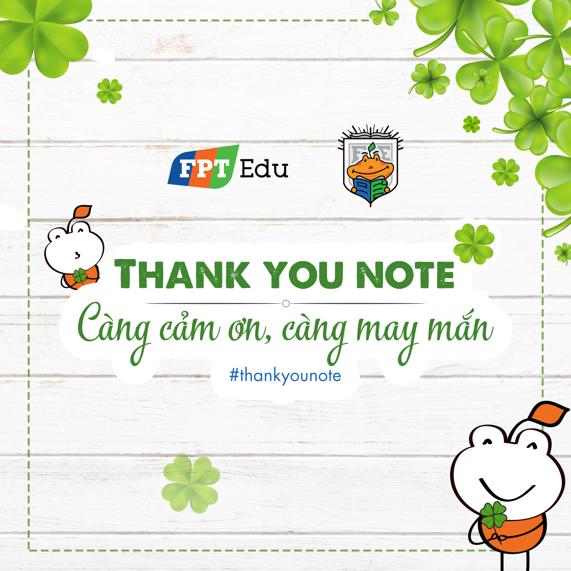 Thank you note – Mỗi lời cảm ơn, một lời nguyện cầu may mắn